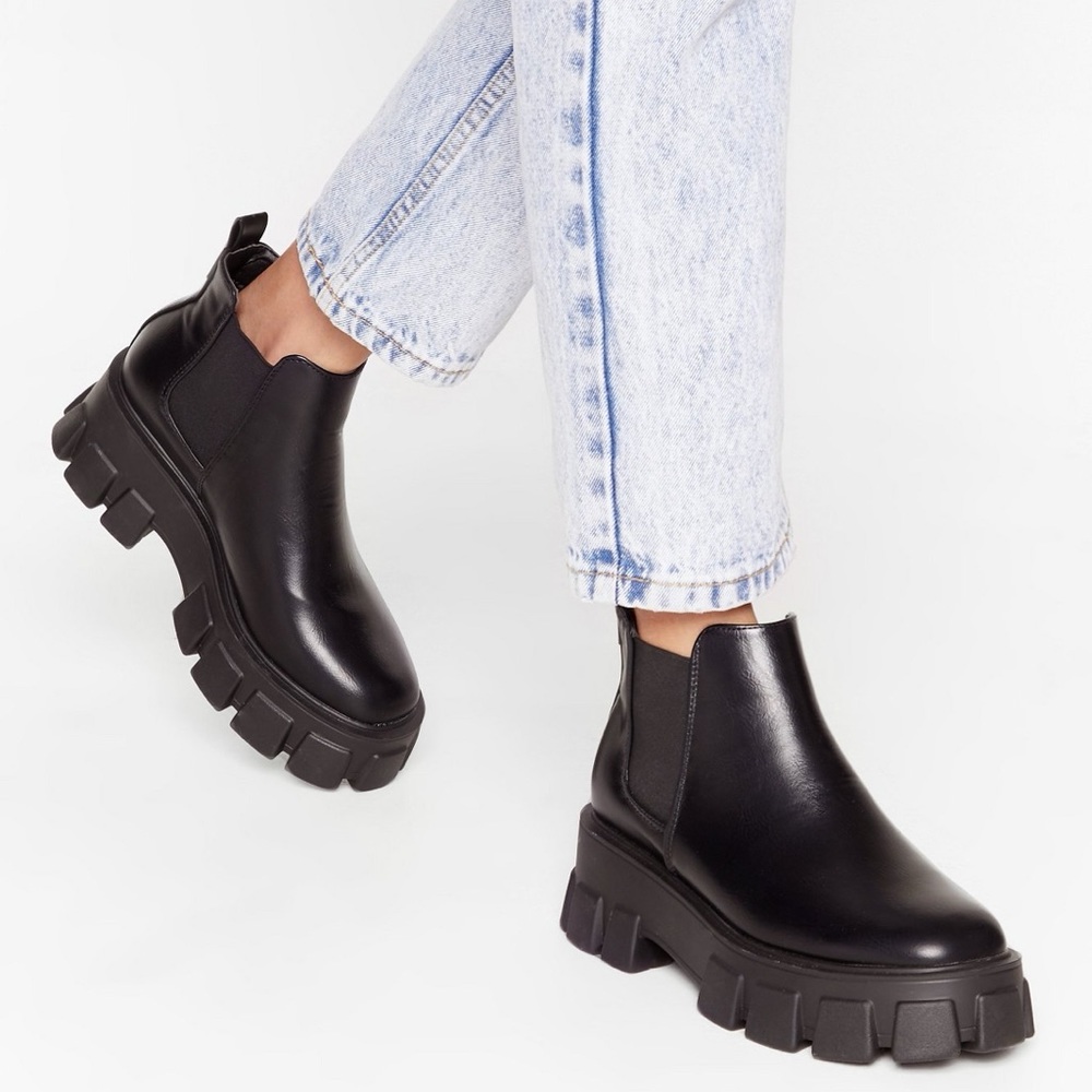 Faux Leather Boots